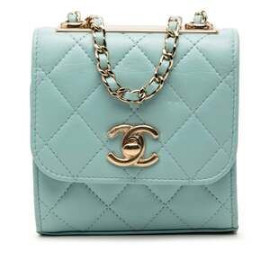 Chanel Trendy CC Coco Mark Matelassé Chain Shoulder Bag, Light Blue Lambskin,...